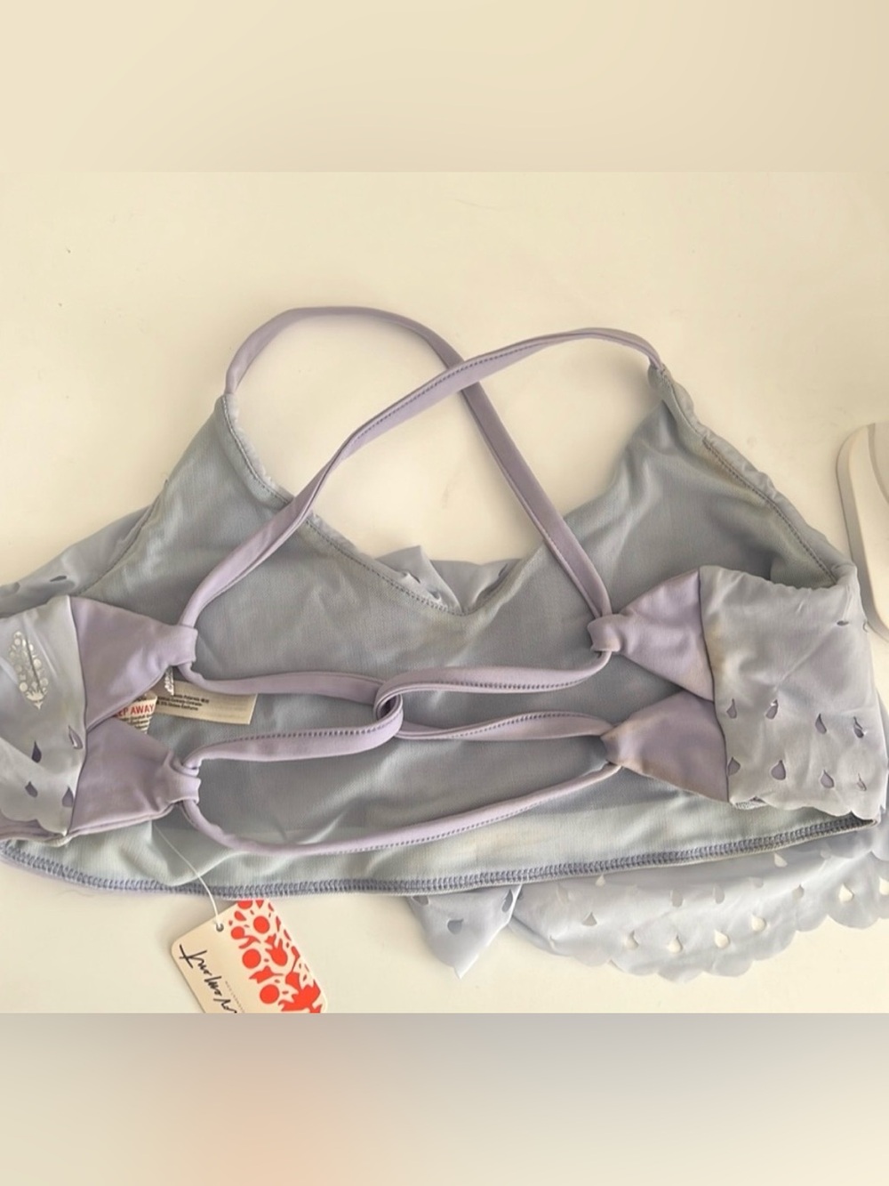 NWT FP MOVEMENT SPORTS BRA triple trouble crop lavender NWT - Picture 4 of 5